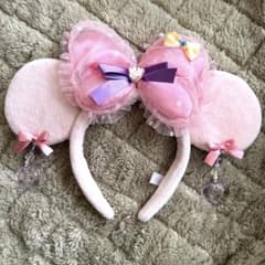 ディズニー ミニー イヤリングカチューシャ ピンク - メルカリ