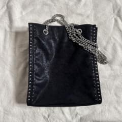 ZARA スタッズ付きチェーントートバッグのサムネイル