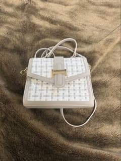 ツイード調 ショルダーバッグ ベージュのサムネイル