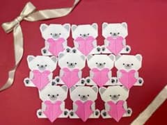 クマ　折り紙　10セット　ハート付き　バレンタイン　しろくまのサムネイル