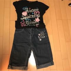 女児160 Tシャツと膝丈ジーンズのサムネイル