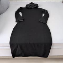 ヨウジヤマモトワイズ黒いフードニットワンピース - メルカリ