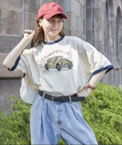 MONO-MART リンガー半袖Tシャツ 車プリントのサムネイル