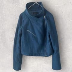 リエンダ S ライダース風ジャケット 薄手 スエード ショート丈