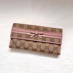 GUCCI グッチ GGキャンバス リボン 長財布 二つ折り 1203-② GUCCI グッチ GGキャンバス リボン 長財布 二つ折り 1203-② - メルカリ