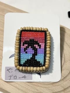 ヤシの木 ビーズブローチのサムネイル