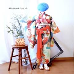 フルセット 七五三 7歳 細身・小柄ちゃんOK アンティーク着物 作り帯のサムネイル