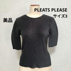 美品】PLEATS PLEASE プリーツプリーズ カットソー 半袖 ブラック