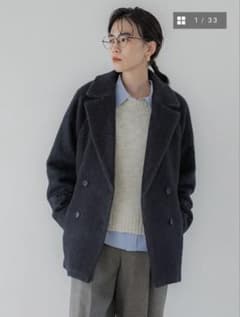 【美品】crewre マイルドシャギーウールPコート　navy size3 crewre】マイルドシャギーウールPコート ネイビー size2 新品未使用