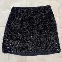 H&M スパンコール ミニスカート ブラックのサムネイル