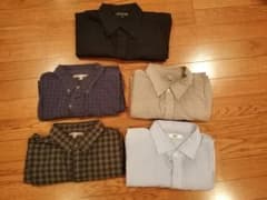 ユニクロ　綿100長袖シャツ　5点セット！のサムネイル