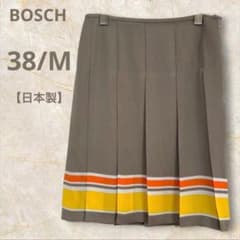 보쉬 플리츠 스커트 테두리 올리브 브라운 사이즈 38 일본제
