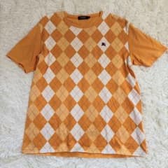 BURBERRY BLACK LABEL アーガイル柄 Tシャツ オレンジ L - メルカリ