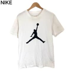 ナイキ　ジョーダン　プリント　ホワイト　バスケット　Tシャツ　半袖　丸首　メンズ