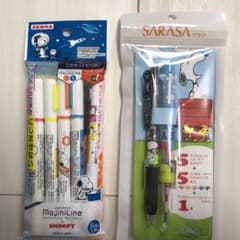 未使用★ZEBRA スヌーピー 蛍光マーカー　5色ボールペン　サラサなどのサムネイル