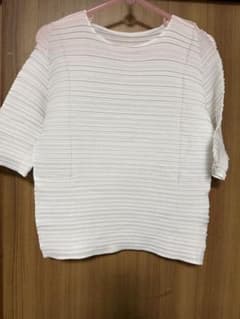 ISSEY MIYAKE ホワイトリブ半袖Tシャツのサムネイル
