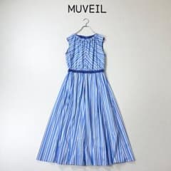 専用MUVEIL ストライプ　フレア　ワンピース 専用MUVEIL ストライプ フレア ワンピース - メルカリ