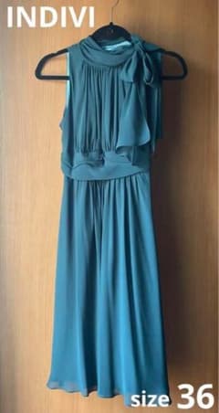 【INDIVI】ノースリーブワンピース　ドレス Sサイズ(36)のサムネイル