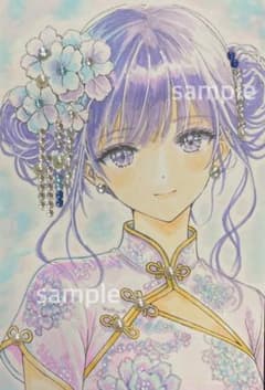 R*e様 手描きイラスト オリジナル チャイナドレス - メルカリ