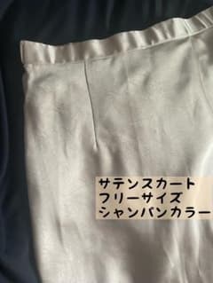 サテン ロングスカート シャンパンカラー フリーサイズのサムネイル