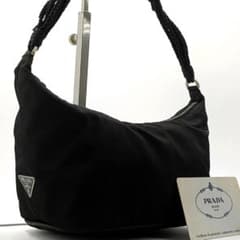 希少品✨プラダ アクセサリーポーチ 編み込み 三角ロゴ ナイロン ワン