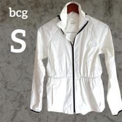 bcg 【S】RUNNING ウィンドブレーカー ホワイト フード付き 軽量 白