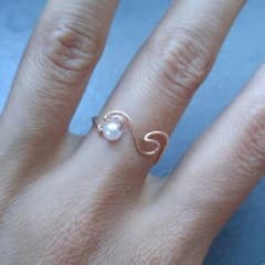 14金　ウェーブリング♥ハンドメイド　ワイヤーアクセサリー　リング♥のサムネイル