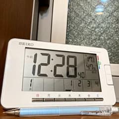 電波時計曜日別アラーム保証期間内説明書目覚まし時計温度計湿度計SEIKO大音量のサムネイル