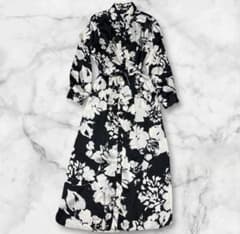 ☆ドイツ発*ZARA*新作*フローラルプリントシャツワンピ/BF☆ ZARA】フラワープリント シャツワンピース ベルト Aライン