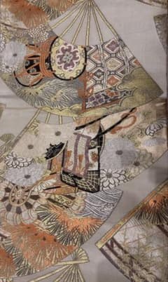 袋帯 扇面 菊 松 金糸 華やか - メルカリ