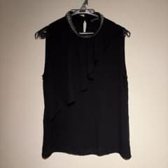 ZARA BASIC ノースリーブ ブラウス ビーズ装飾 XSのサムネイル