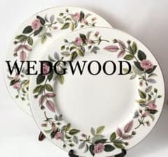 ウェッジウッド ハザウェイローズ 大皿 プレート 黒壺印 2枚 C−2656 ウェッジウッド ハザウェイローズ 大皿 プレート 黒壺印 2枚 C