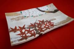 魯山人シリーズ【魯山人写しの器 色絵春秋長角盛皿 寺田春栄 作