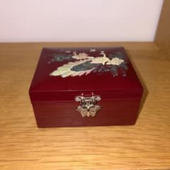 韓国 螺鈿細工 漆器 蓋物 鳥文様 ナジョンチルギ - メルカリ
