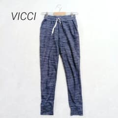 VICCI ジョガーパンツ 杢調デザイン M ブルー ストレッチ ジョガーパンツのサムネイル