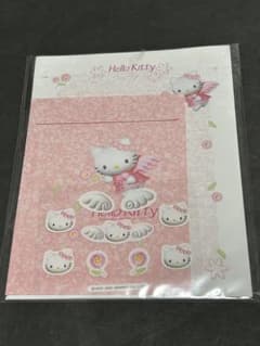 平成レトロ Hello Kitty レターセット シール付き、天使デザイン