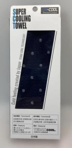 【新品】TERAX COOL SUPER COOLING TOWELドット柄紺色のサムネイル