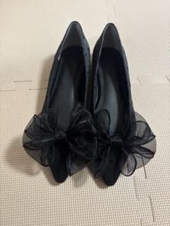 RANDA ドット柄 シアーリボン フラットシューズ 23cmのサムネイル