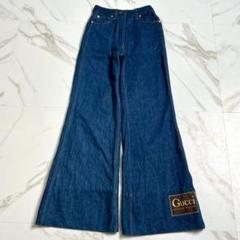 極美品 GUCCI グッチ フレア デニムパンツ 刻印ボタン 現行タグ 中古・古着通販】GUCCI (グッチ) GUCCI Label付き ウォッシュド