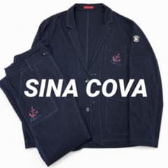 美品 SINA COVA シナコバ トラベルマリンジャケット セットアップ 紺のサムネイル