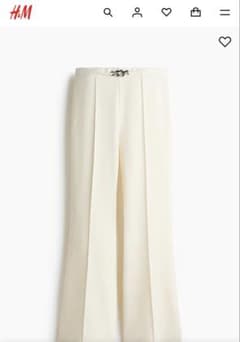 H&M カジュアルパンツ ホワイト メタルバックルのサムネイル
