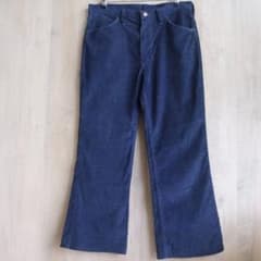 レア品 70s ラングラー コーデュロイ ブーツカット パンツ 紺 TALONのサムネイル