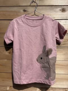 無印良品　ウサギプリント ピンク Tシャツ 100のサムネイル