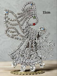 チェコガラス/ガラスツリー/エンジェル/天使/クリスマス/ラインストーン/卓上