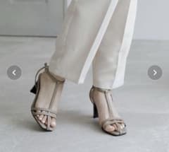 【美品】サンダル　レディース　Mサイズ　グレージュchocolates ヒール