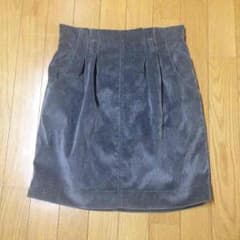 Wcloset ダブルクローゼット コーディロイスカート(グレー)のサムネイル