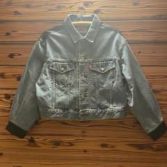 Ungrid フェイクレザー ドッキング デニムジャケット フリーサイズ 美品】Ungrid フェイクレザー ドッキング デニムジャケット