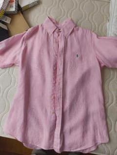 Ralph Lauren ピンク 半袖シャツ M　麻のサムネイル