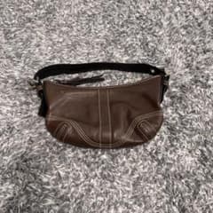 COACH レザー ハンドバッグ ブラウンのサムネイル