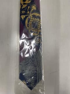 ジャガード織 ネクタイ 紫 青 金色のサムネイル